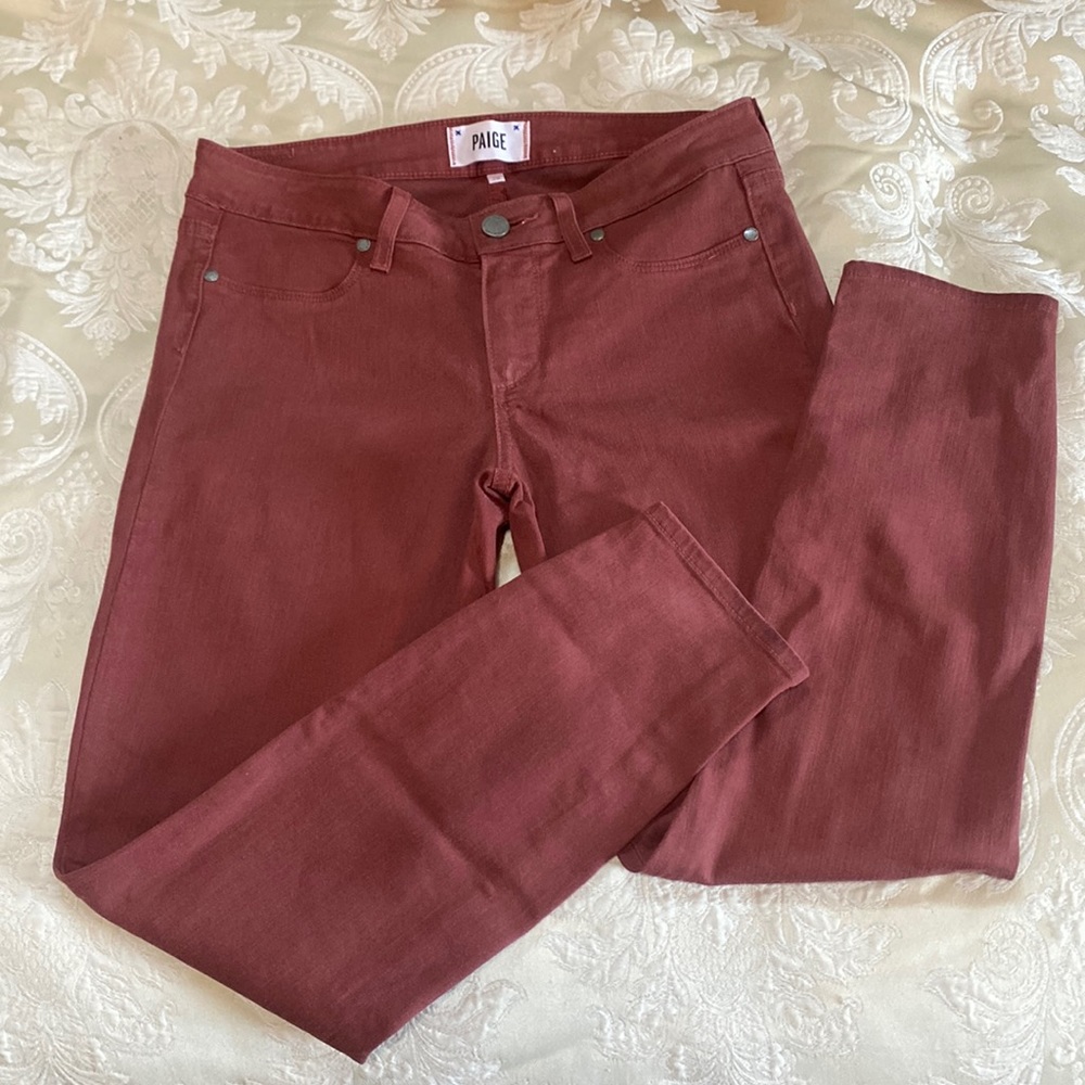 NWOT Paige verdugo crop redwood silk coating jeans